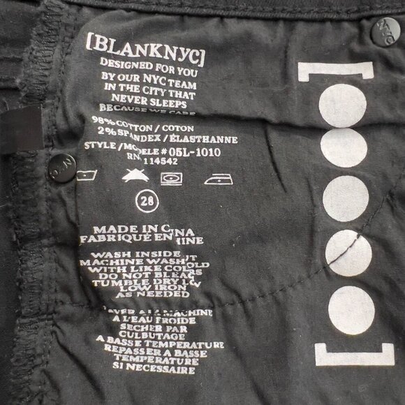 Blank NYC Intro Women's Skinny Crop Raw Hem Ripped Black Jeans 28 - Picture 8 of 9